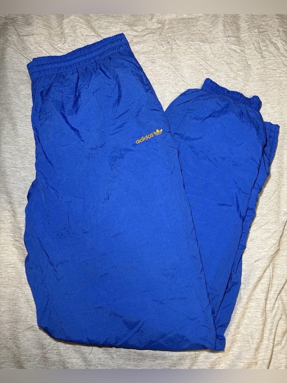Vintage 90s Adidas Nylon Windbreaker Track Pants Mens Large Blue Mesh Joggers L